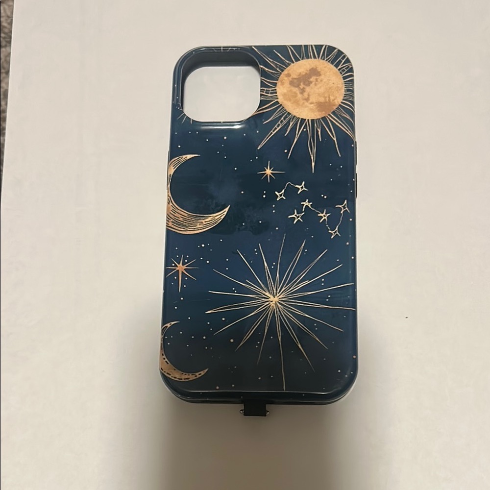 Stylish Blue and Gold Phone Case iPhone 13/14/15